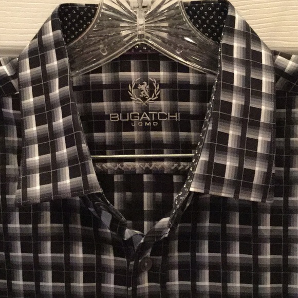 BUGATCHI Uomo Shaped Fit Button Down Men's Shirt - Picture 2 of 7